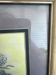 Original watercolor painting Blue hydrangea Botanical wall art Signed Mexico