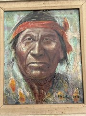 CHIEF FURBAY PORTRAIT PAINTING NATIVE AMERICAN INDIAN TRIBAL ART IMPRESSIONIST