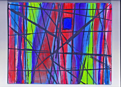 OUT OF THE CORNER OF MY EYE – Painting 10×8 Abstract Dada Surrealism Vision