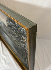Vintage Original Impressionist Dark Moody Landscape Oil Painting Gilt Framed