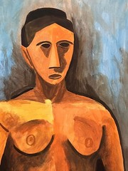pablo picasso drawing and painting on old paper signed stamped vintage