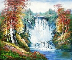 20×24-Stretched- Waterfall Mtn.- Oil Painting on Canvas–(Not Framed)