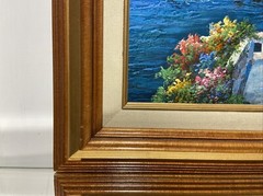 VTG Oil on Canvas Signed B Barrett Impressionist Coastal Landscape
