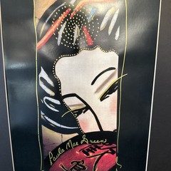 PAULA MAE GREEN Japanese Geisha Girl SIGNED Artist Enhanced, framed 17”x11”