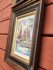 (3) RARE Kremlin/St. Basil’s Cathedral RUSSIA Watercolor ORIGINAL SIGNED Framed