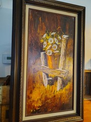 Vintage Dale A. Klee Signed Painting Framed Acrylic On Canvas 19″ x 31″ Daisies