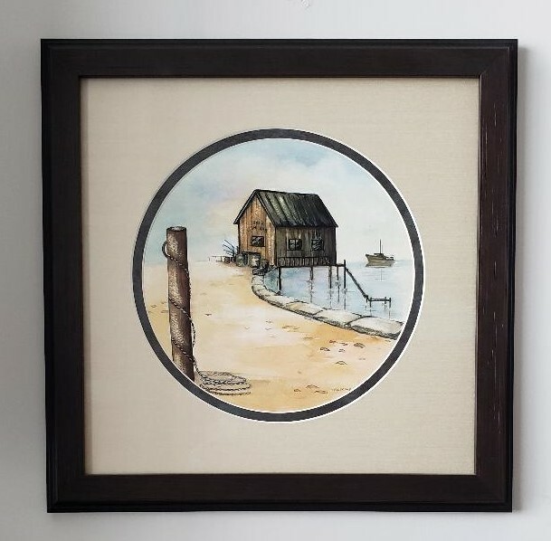 Suzanne Obrand, Holocaust Survivor, Framed Watercolor „Joe’s Clam Shack #1“