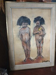 Ventage Painting 19×26 frame hand painted art brewer 61 Really Nice Old Painting