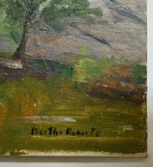 Bertha Roberts – Original Oil Vintage Autumn View – Maine