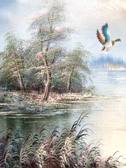 Original Oil Painting – Wood Ducks