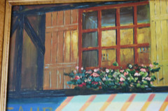 Vtg 80 Original Signed Mariel Chapot French Cafe Street Scene Oil Painting 16X20