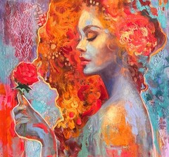 Fantasy Girl Whimsical oil painting original Art figurative