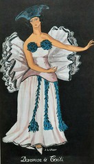 Tahiti Dancer Gouache Painting Legout Costume 47X21Cm Oceania XX°