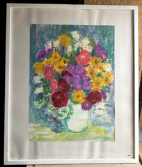 Aquarell Aribert Frosch *1932 -2023 Stillleben Blumen Blüten Vase Signiert