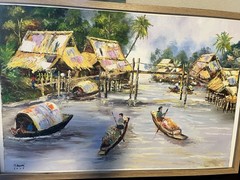 Monsoon Time Thailand Oil Painting NEWLY FRAMED 30 X 20
