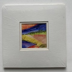 Denver Colorado Artist Jean Shom Landscape Watercolor Sainte-Maxine 9”x9”