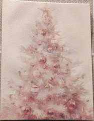 Pink Christmas Tree Canvas Painting 2024 Ultra Contemporary Art Unframed