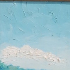 Vintage Painting On Board Flower Meadow Signed And Dated