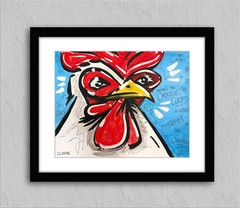 Original Hand Painted Rooster Portrait – Acrylics on 11×14″ Mixed Media Paper