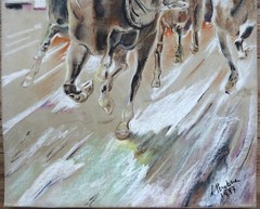 Laura Peratoner Pastel Horses Italy Switzerland Original