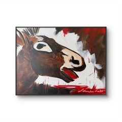 Donkey 14″x11″ Modern Abstract Neoexpressionism Donkey Painting on Canvas