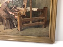 Frederick Porter Vinton Oil/Canvas Woman Weaving Late 1800’s