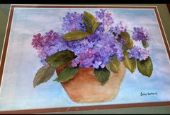 Vintage Framed Still Life Watercolor Painting By Janice Gerhard
