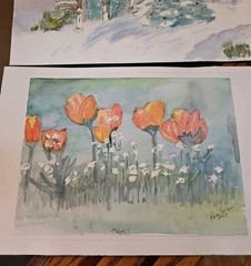 Lot Of 2 Original Watercolor Paintings Signed Helen Wilson 1999/2003 Unframed