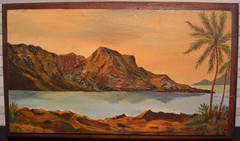 Original Oil Painting Hawaii Hawaiian Sunset Landscape 1970 Signed