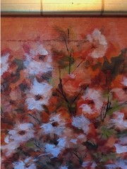 Texas art vintage 1970s painting of flowers by known Texas artist OOAK