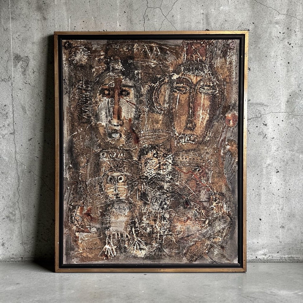 George Ebrin Adingra (1933-2005) “Voo Dou” Painting on Canvas – 1965/Paris