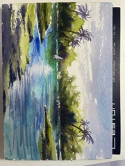 Original Pamela Wilhelm 5”x7” Ink & Watercolor Tropical Sailboat Palm Trees Sea
