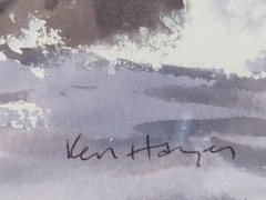 Pair of Yacht Watercolours Yacht Sailing Racing 8m Class by Ken Hayes