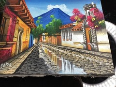 Vibrant Original Oil Painting – Antigua, Guatemala by Leo Osorio