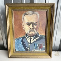 Vintage Oil Painting Józef Piłsudski Portrait Signed L. Bajena Framed 15×18