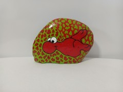 Lot of 4 Hand-Painted Nerd Candy Rocks-Signed and Glossed