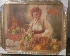 ORIGINAL PIERRE BONNEVIER OIL ON CANVAS PAINTING SIGNED 30X36 .5 „