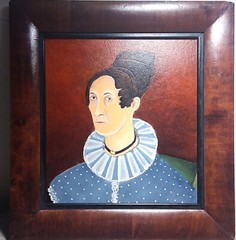 Framed Oil – „Sarah Cook Arnold“ – Copy of an American Primitive by David Young