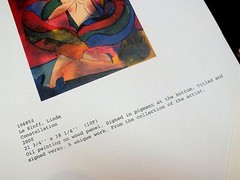 Linda Le Kinff Art Constellation Nude Woman Original Framed Colorful Vibrant COA
