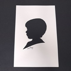 Vintage 1994 Clay Rice Child Silhouette 4×6 Signed