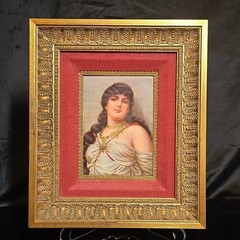 Antique German Hand Painted Porcelain Plaque Signed M.R. Ende after Sichel