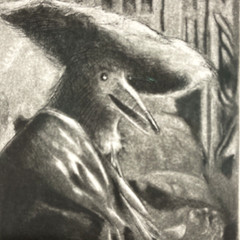 Anne Belov „Vermeer’s Raven“ 15/100 Etching Raven Art Framed