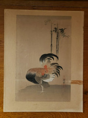 Naonobu Kano (1607-1650) „A Cock“ Japanese Woodblock Reprint Print