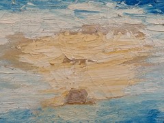 WILLIAMS SIGNED NAUTICAL OIL PAINTING SAILBOAT AT SEA PALETTE KNIFE IMPASTO ART