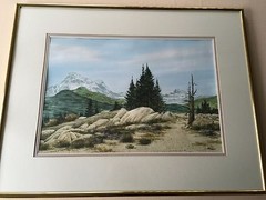 EAD SURACHAI (Thailand 1952) Original Watercolor Landscape, Framed, 25″ x 18″