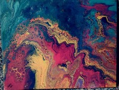 Acrylic Pour Painting By Jennie Rae (YELLOW, PURPLE, MAGENTA, TURQUOISE, BLUE)