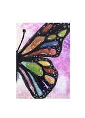 ACEO By Kenna Watercolour & Ink Painting Original Butterfly 2.5” X 3.5”ÀTC