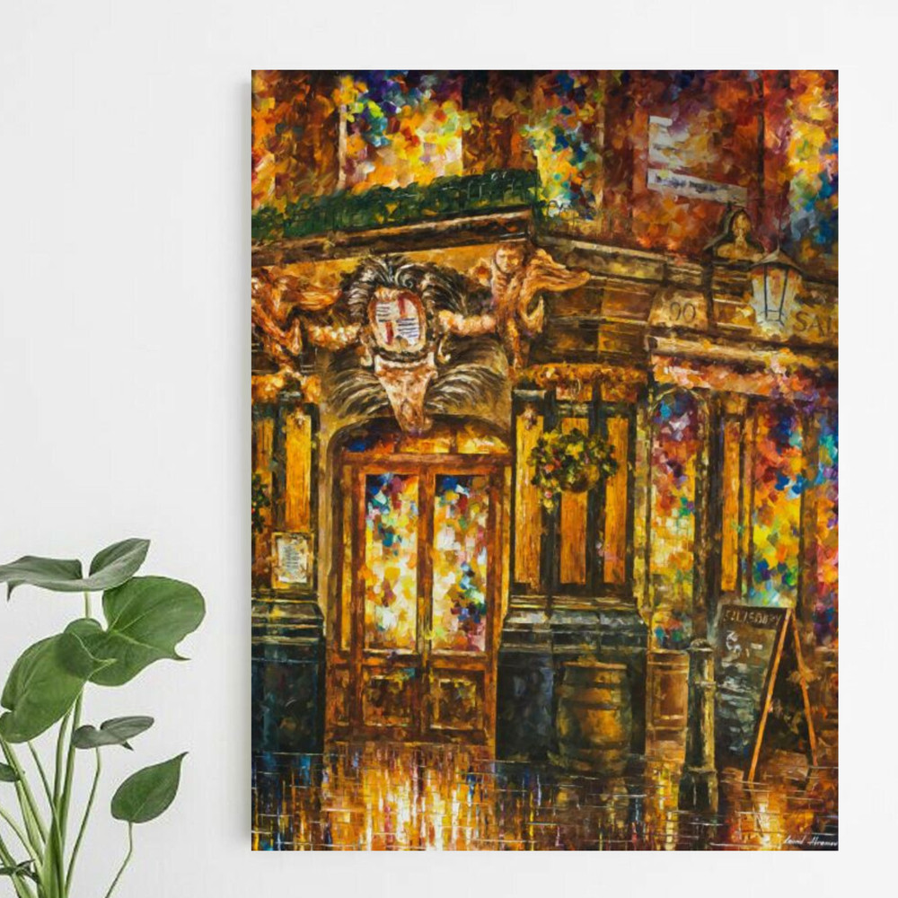 Leonid Afremov SALISBURY CAFE IN LONDON 30″x30″ LIMITED EDITION GICLEE ORIGINAL