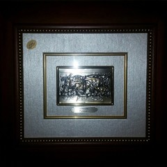 Vintage NOS Silver 925 Pablo Picasso GUERNICA Miniature Painting Framed C1970´s