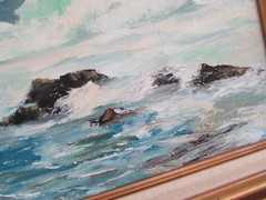 Todd Scholz Hawaiian Ocean Landscape/Seascape Kauai Hanamaulu Bay Oil Painting